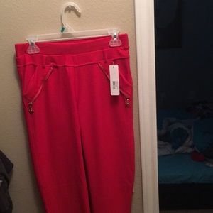 Red fashion leggings